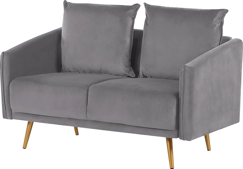 Beliani 2 vietų sofa MAURA veliūrinė pilka