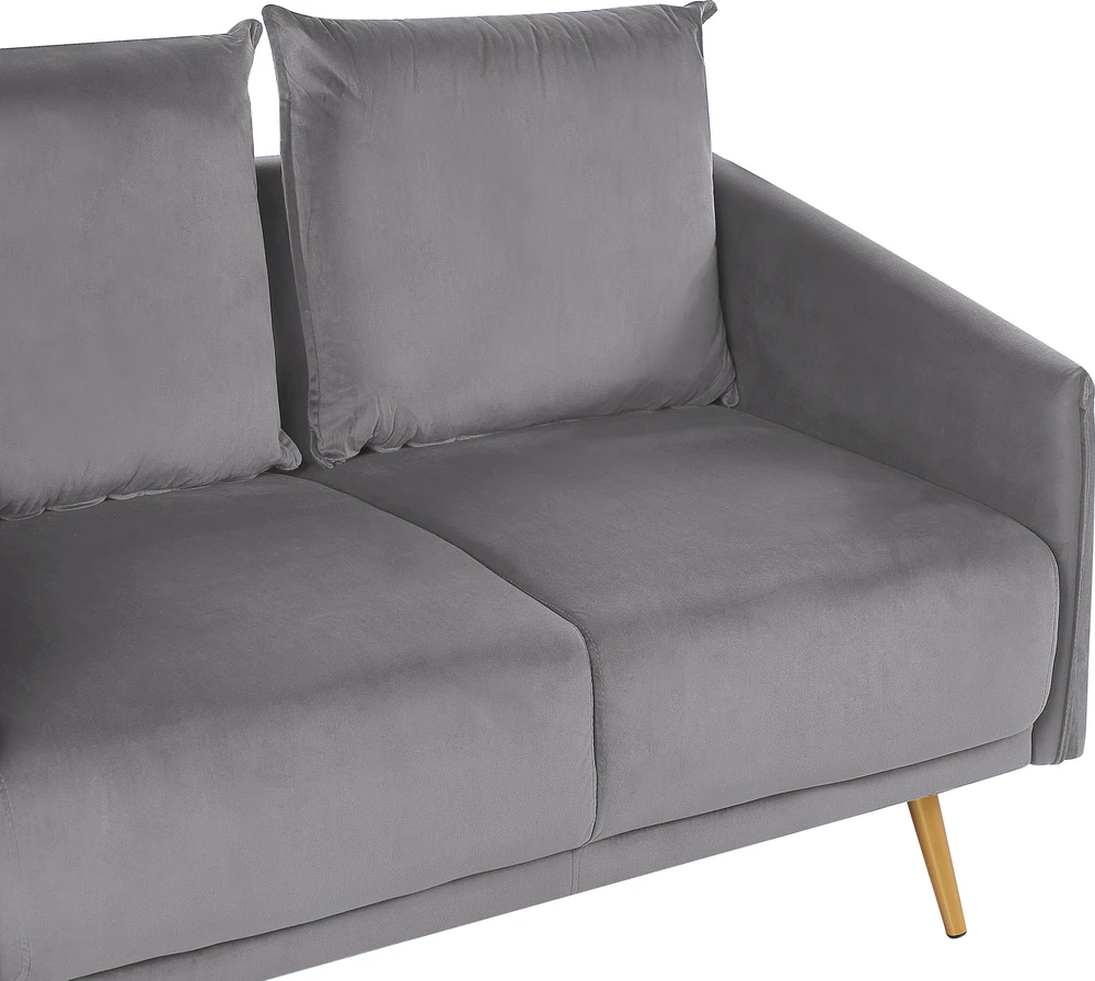 Beliani 2 vietų sofa MAURA veliūrinė pilka