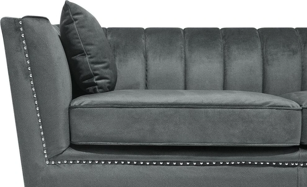 Beliani 2 vietų sofa GAULA, veliūrinė, pilka