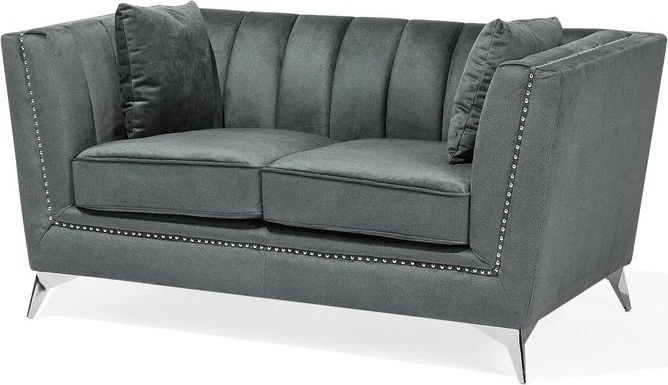 Beliani 2 vietų sofa GAULA, veliūrinė, pilka