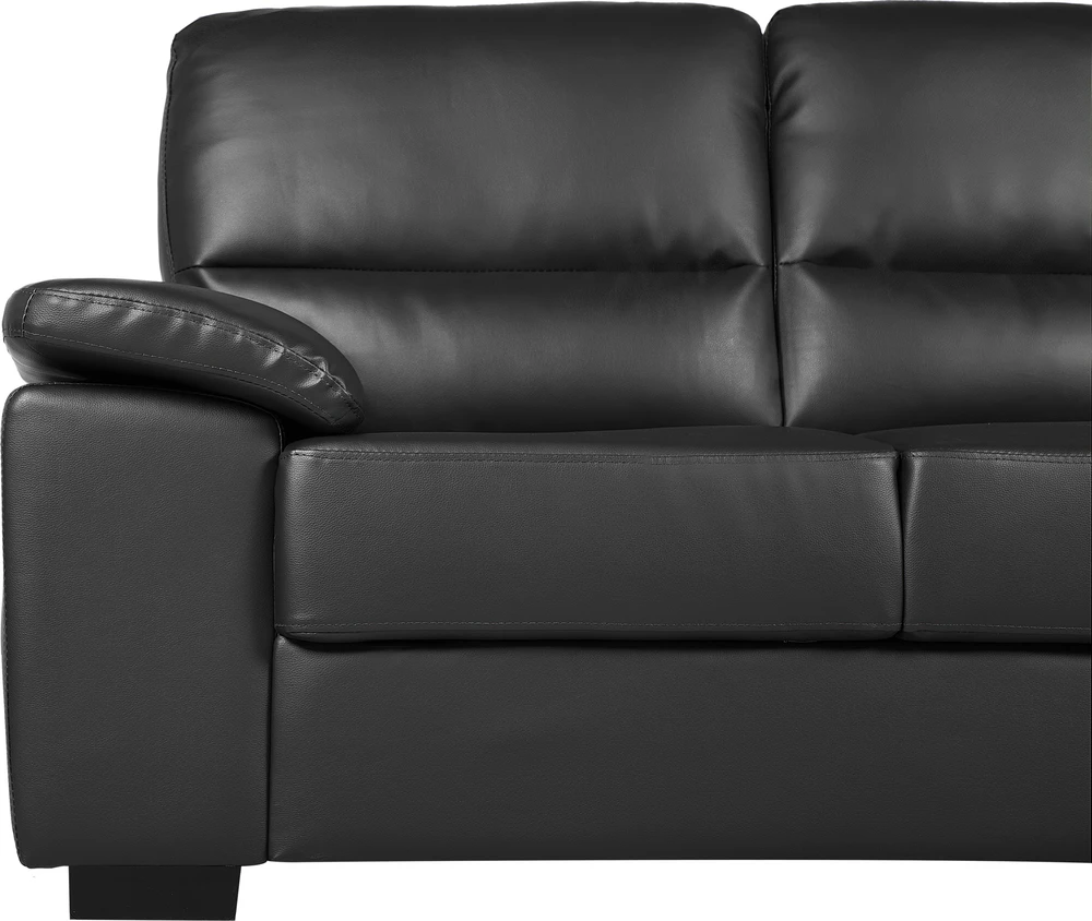 Beliani 2 vietų sofa VOGAR dirbtinė oda, juoda