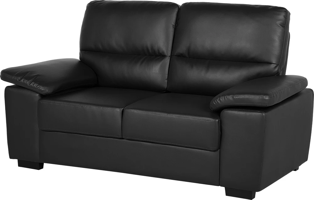 Beliani 2 vietų sofa VOGAR dirbtinė oda, juoda