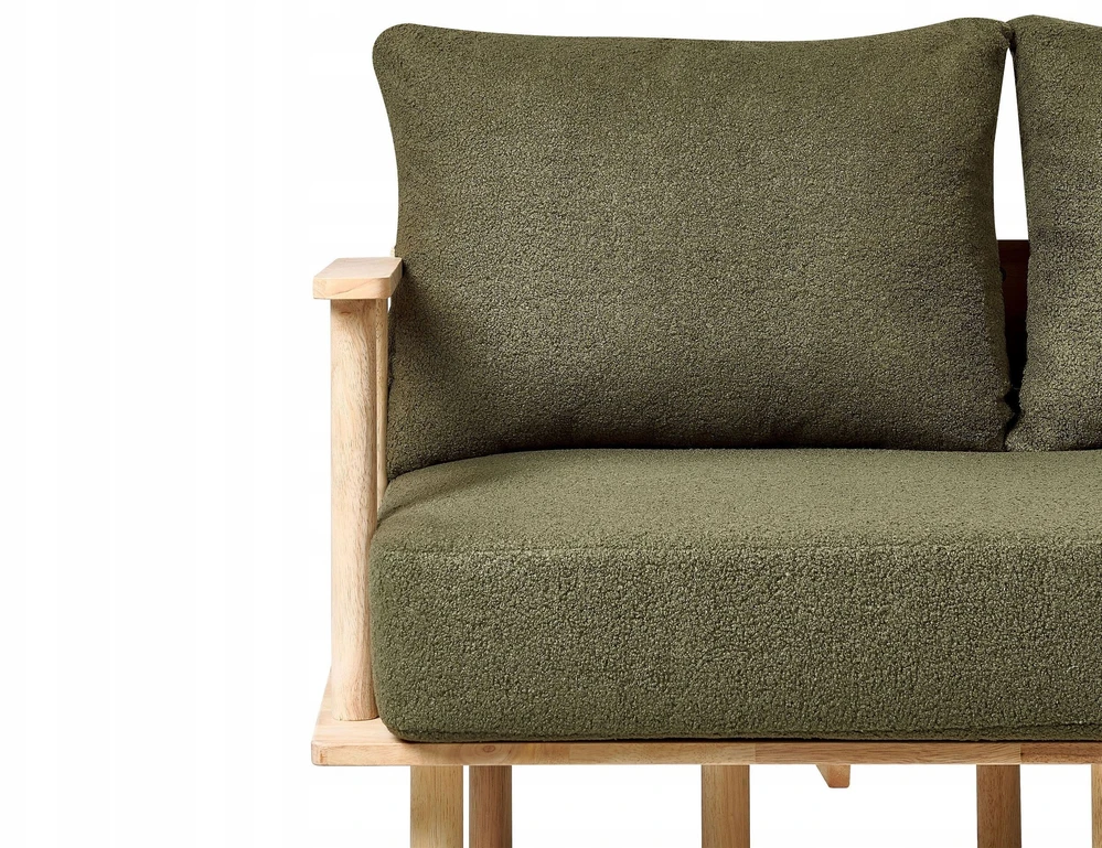 Beliani Dvivietė sofa ASKER Boucle tamsiai žalia