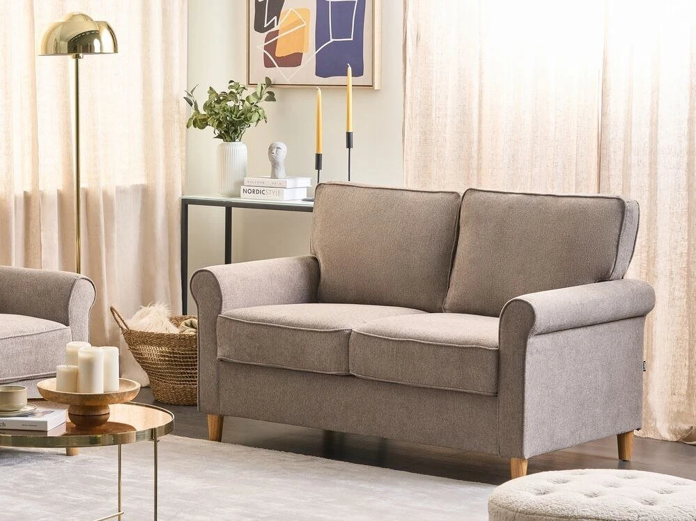 Beliani Dvivietė sofa RONNEBY šviesiai ruda