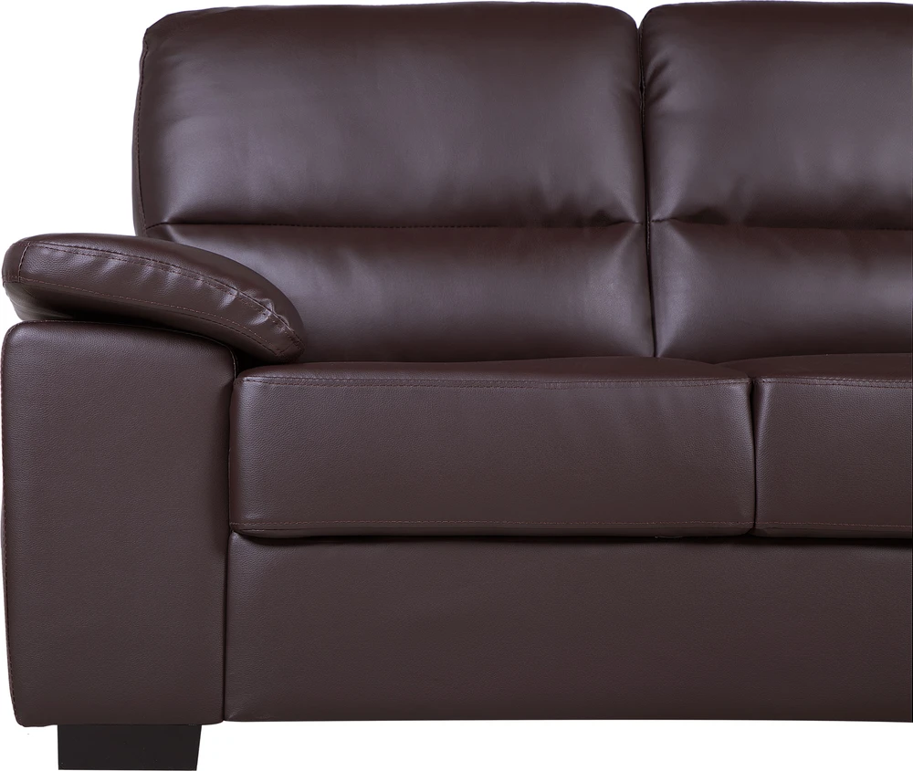 Beliani 2 vietų sofa VOGAR iš dirbtinės odos, tamsiai ruda