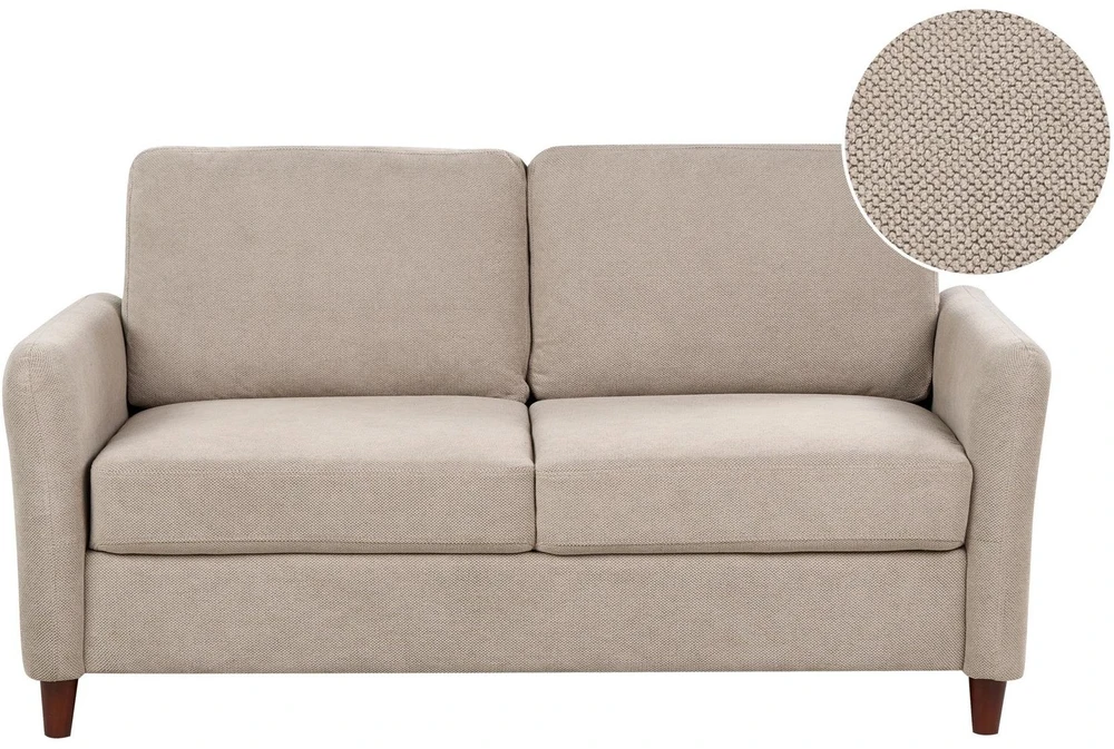 Beliani 2 vietų sofa MARE smėlio-pilkos spalvos su daiktadėže