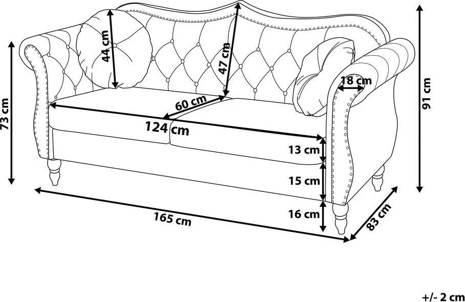 Beliani Dvivietė sofa SKIEN, aksominė, vyšninės spalvos