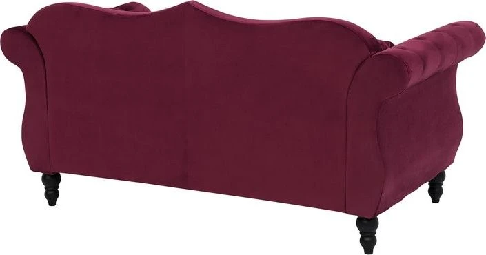 Beliani Dvivietė sofa SKIEN, aksominė, vyšninės spalvos