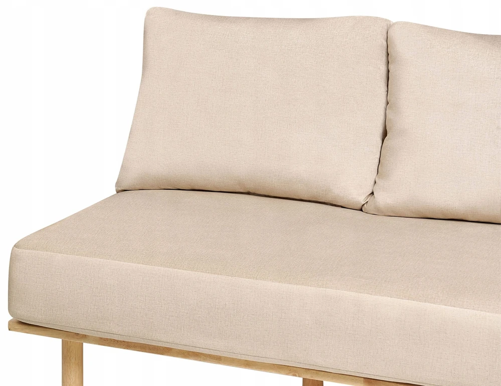 Beliani 2 vietų sofa SALO, smėlio spalvos su staliukais