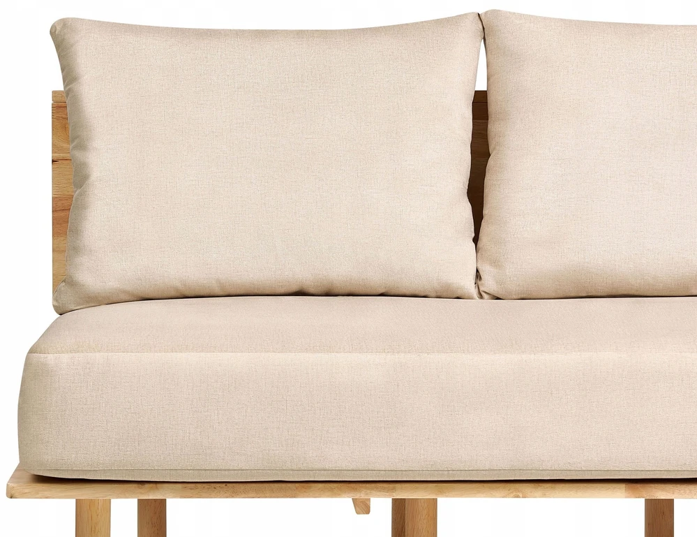 Beliani 2 vietų sofa SALO, smėlio spalvos su staliukais