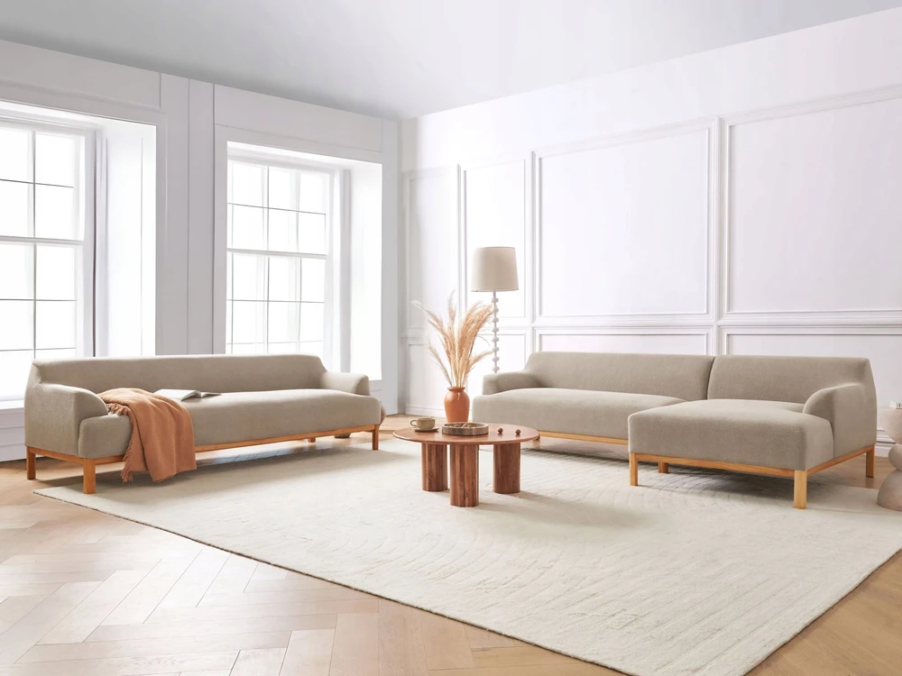 Beliani 3 vietų sofa SOSJO smėlio ir pilkos spalvos