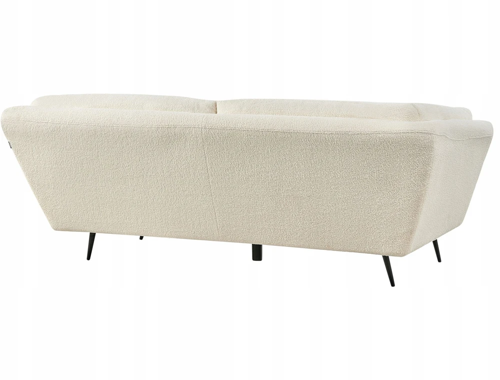 Beliani 3 vietų sofa LENVIK, buklė audinys, balta