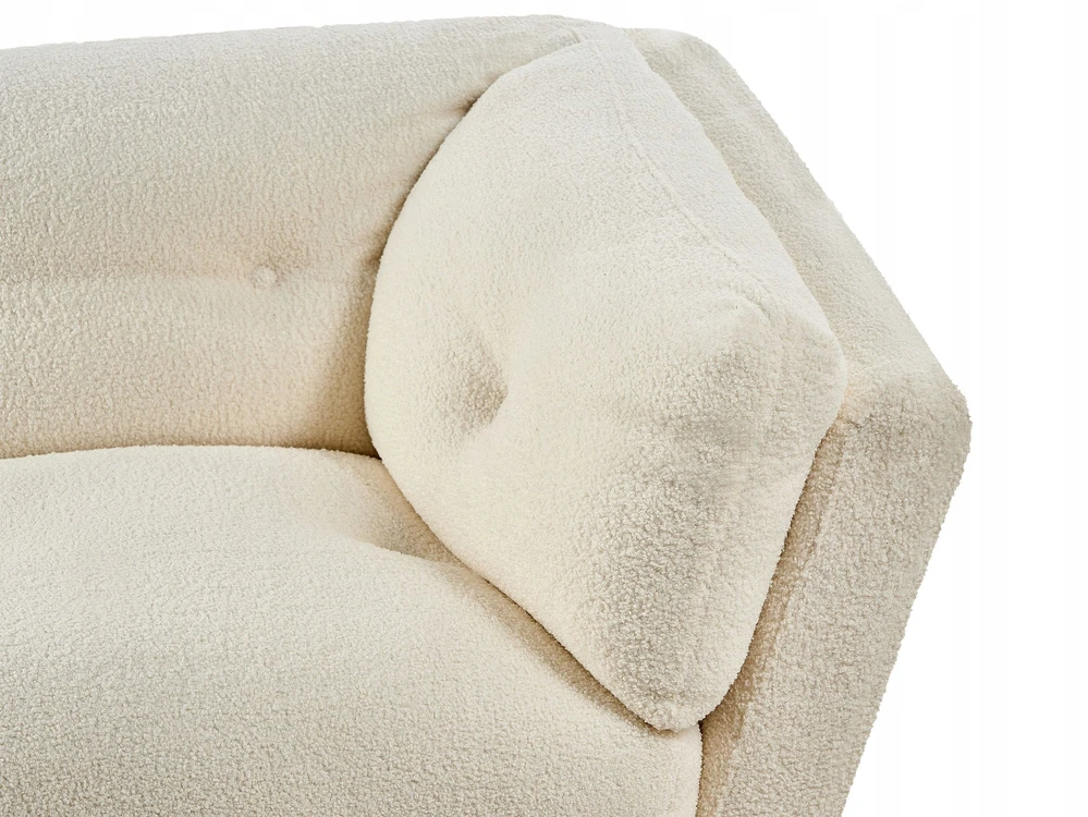 Beliani 3 vietų sofa LENVIK, buklė audinys, balta