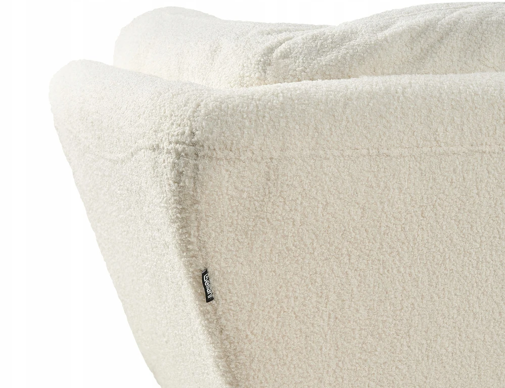 Beliani 3 vietų sofa LENVIK, buklė audinys, balta
