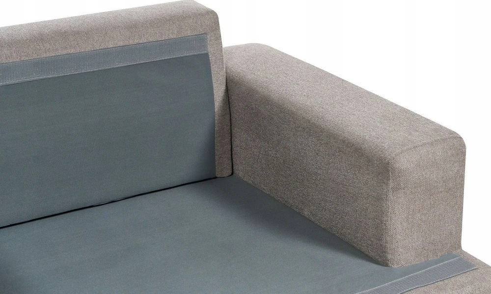 Beliani Trivietė sofa ALLA smėlio ir pilkos spalvos