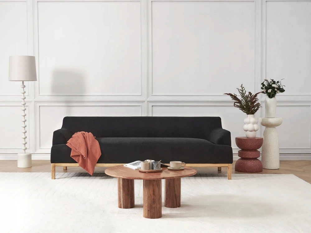Beliani 3 vietų sofa SOSJO juoda