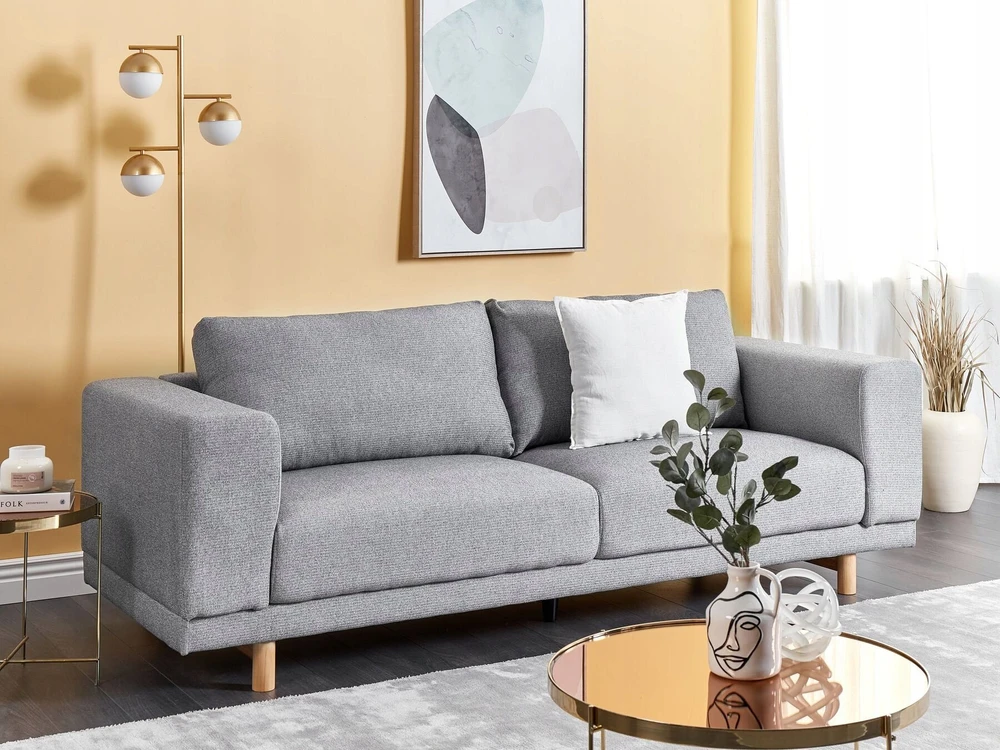 Beliani Trivietė sofa NIVALA šviesiai pilka