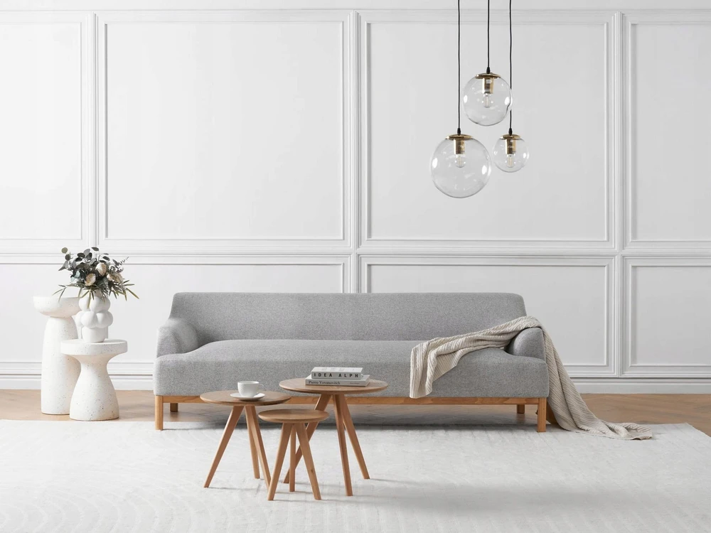 Beliani Trijų vietų sofa SOSJO, šviesiai pilka