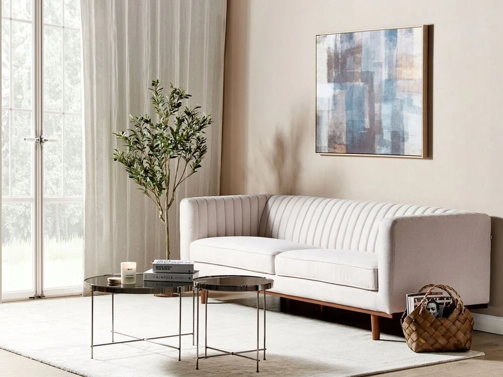 Beliani 3 vietų sofa SKAULE, smėlio spalvos