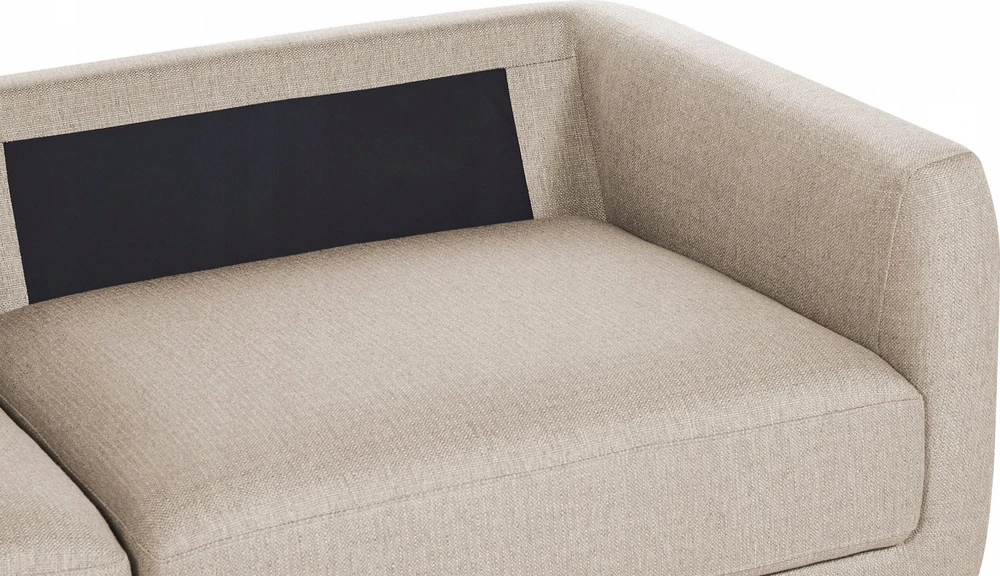 Beliani 3 vietų sofa SIGTUNA, smėlio spalvos su otomane