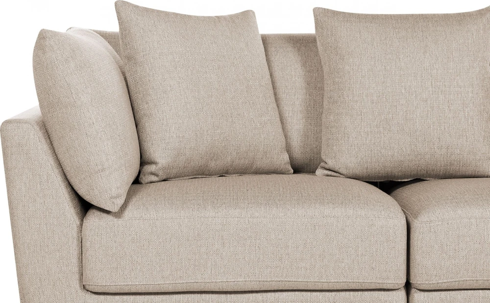 Beliani 3 vietų sofa SIGTUNA, smėlio spalvos su otomane