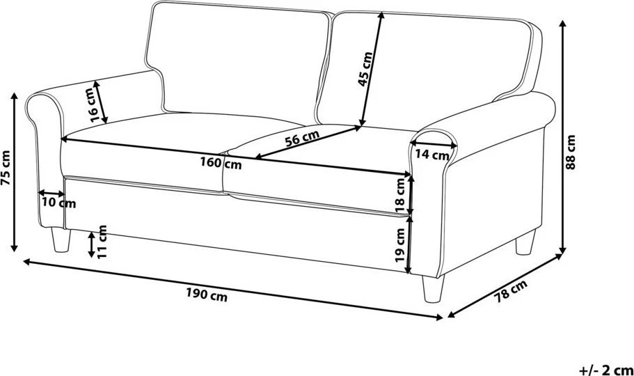 Beliani Trivietė sofa RONNEBY, kordas, tamsiai žalia