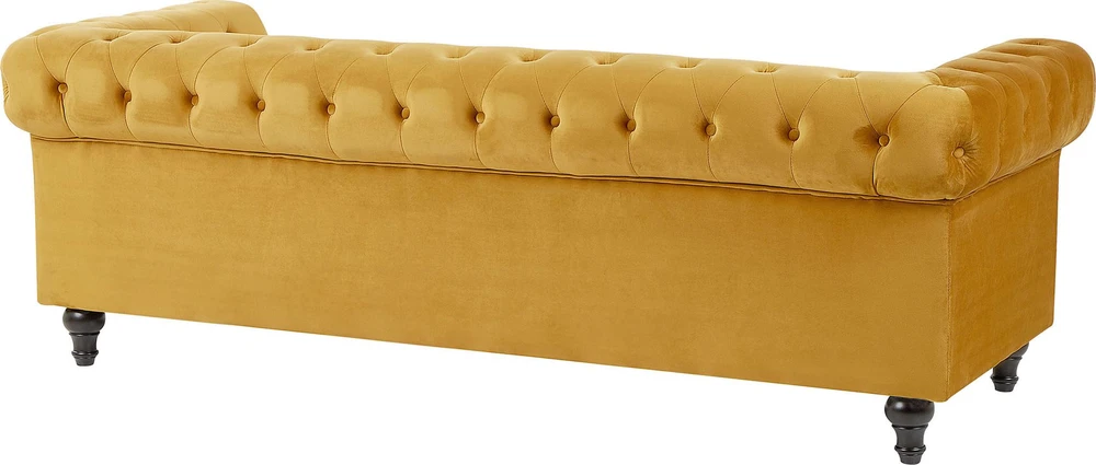 Beliani 3 vietų sofa CHESTERFIELD veliūrinė auksinė