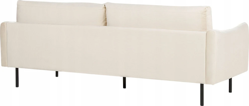 Beliani Trivietė sofa VINTERBRO veliūrinė šviesiai smėlio spalvos