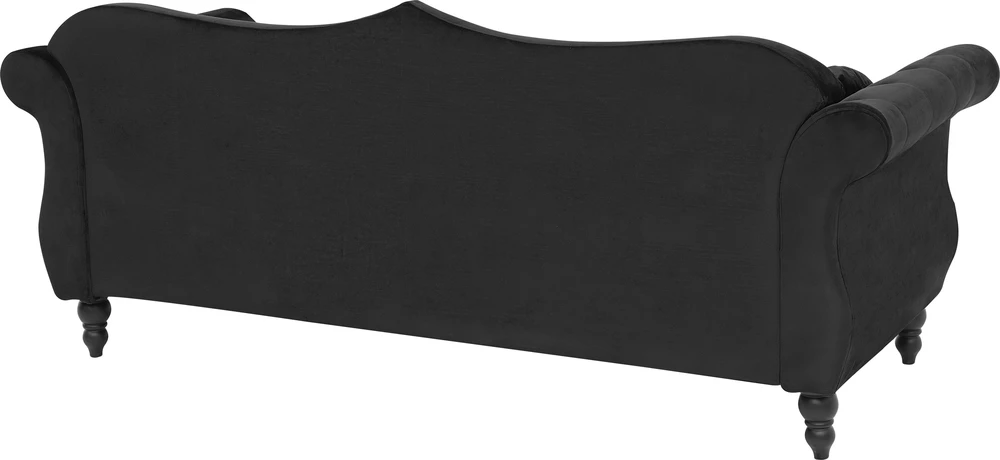Beliani Trivietė sofa SKIEN, veliūras, juoda
