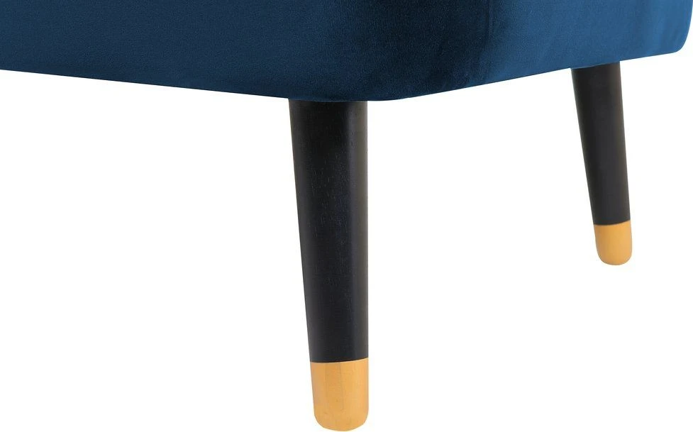 Beliani Trivietė sofa ALSVAG veliūrinė, tamsiai mėlyna