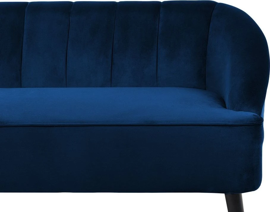 Beliani Trivietė sofa ALSVAG veliūrinė, tamsiai mėlyna