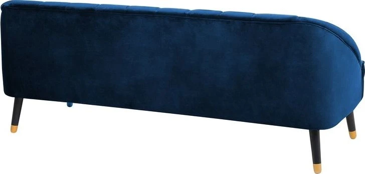 Beliani Trivietė sofa ALSVAG veliūrinė, tamsiai mėlyna