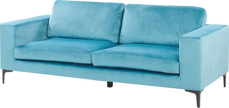 Beliani 3 vietų sofa VADSTENA, veliūras, žydra