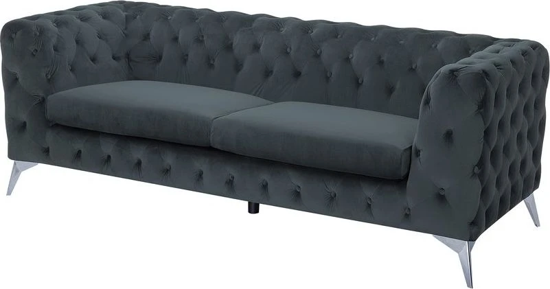 Beliani 3 vietų sofa SOTRA aksominė pilka