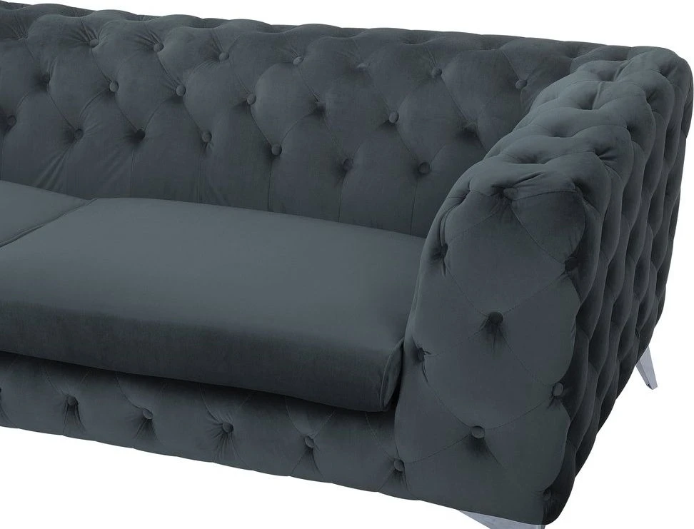 Beliani 3 vietų sofa SOTRA aksominė pilka