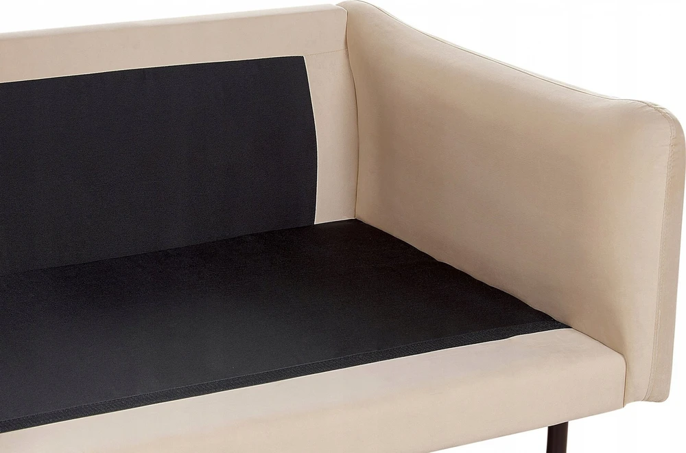Beliani Trivietė sofa VINTERBRO, smėlio spalvos veliūras