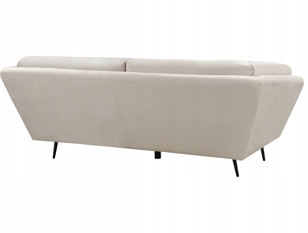 Beliani Trivietė sofa LENVIK, veliūras, smėlio spalva