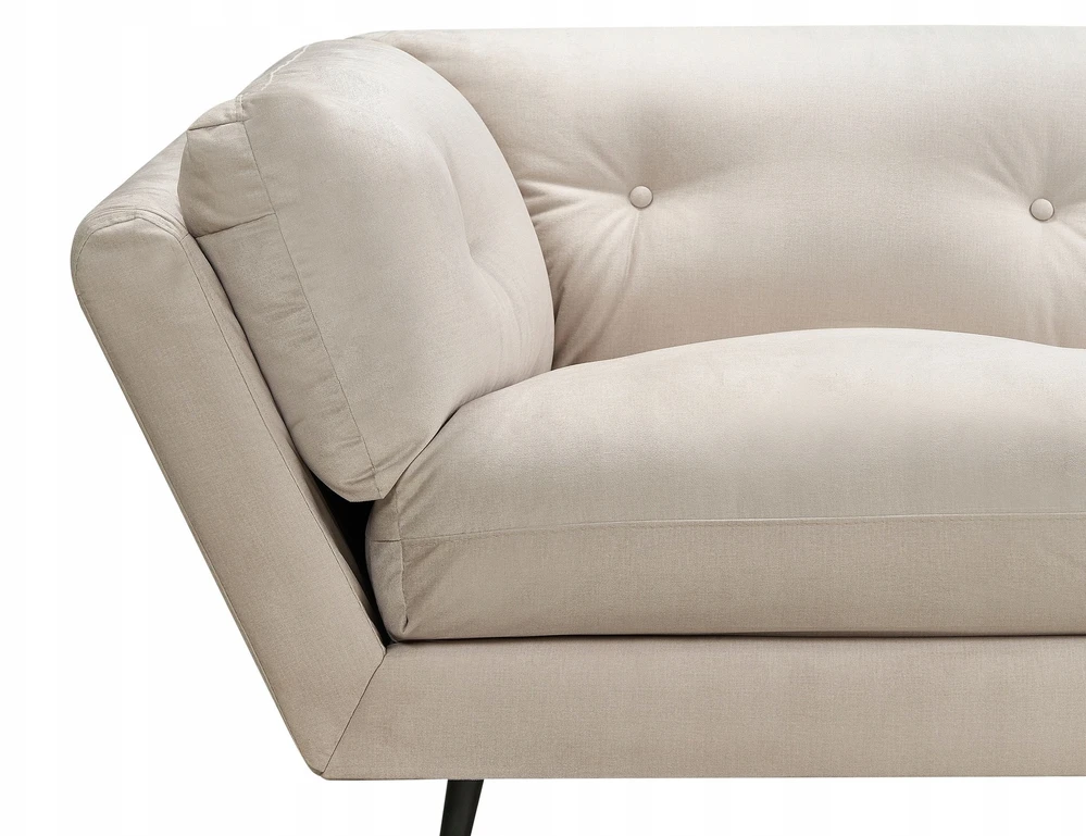 Beliani Trivietė sofa LENVIK, veliūras, smėlio spalva