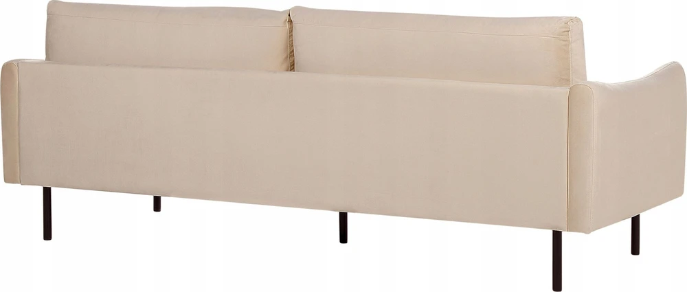 Beliani Trivietė sofa VINTERBRO, smėlio spalvos veliūras