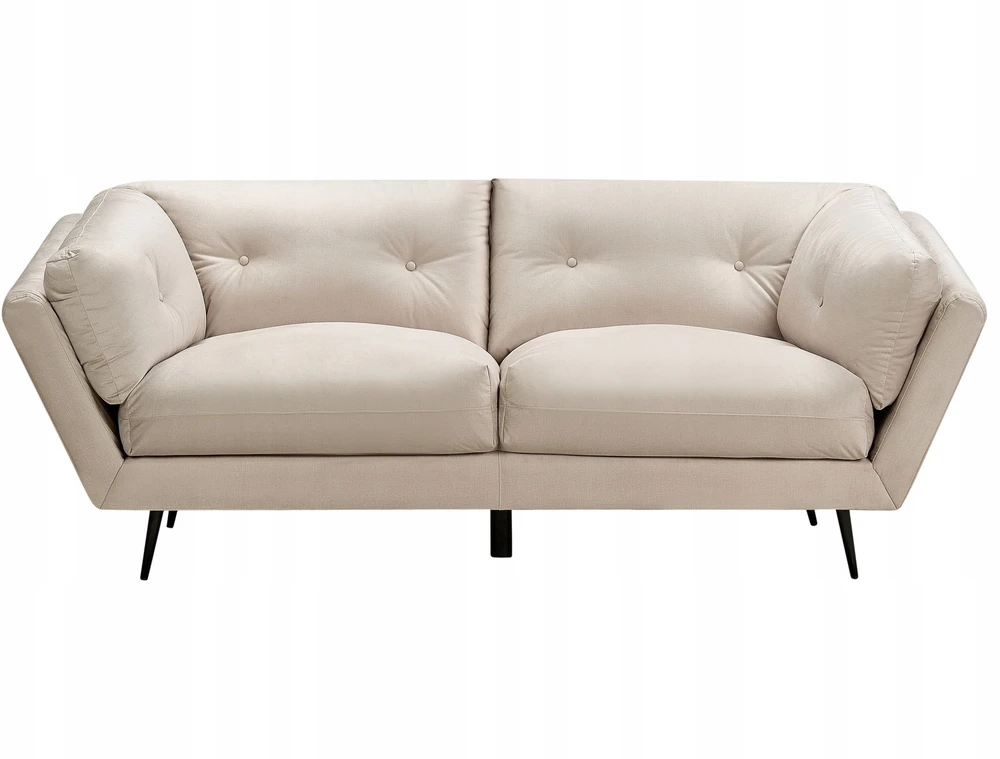 Beliani Trivietė sofa LENVIK, veliūras, smėlio spalva