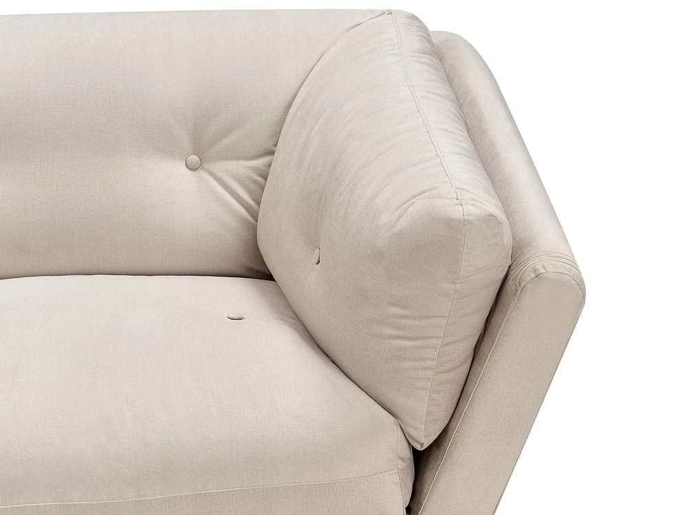Beliani Trivietė sofa LENVIK, veliūras, smėlio spalva