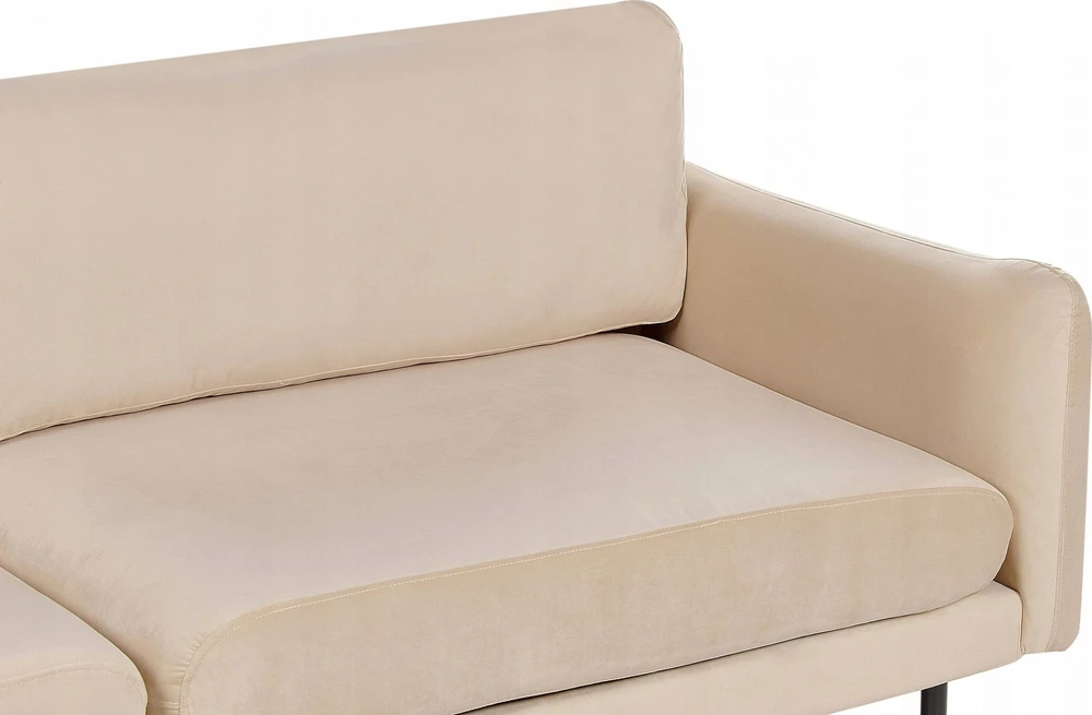 Beliani Trivietė sofa VINTERBRO, smėlio spalvos veliūras