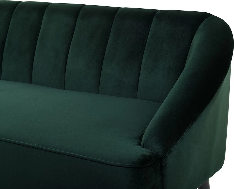 Beliani Trijų vietų sofa ALSVAG, smaragdo spalvos veliūras