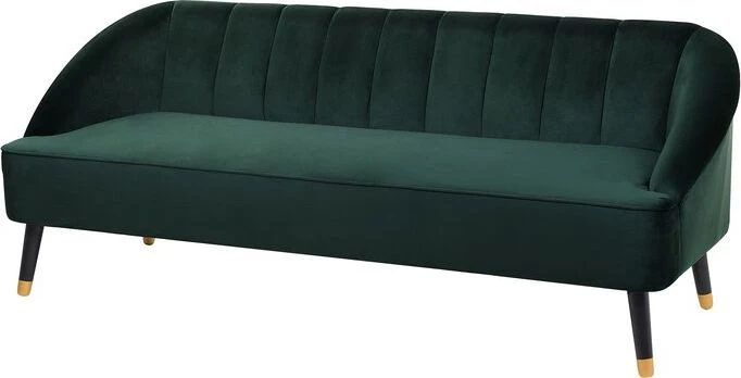 Beliani Trijų vietų sofa ALSVAG, smaragdo spalvos veliūras