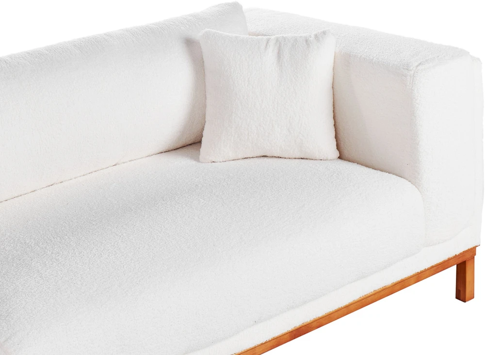Beliani 4 vietų sofa VENG Boucle, kreminė balta