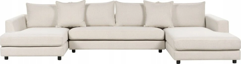 Beliani 5 vietų kampinė sofa LILVIKEN, šviesiai smėlio spalvos