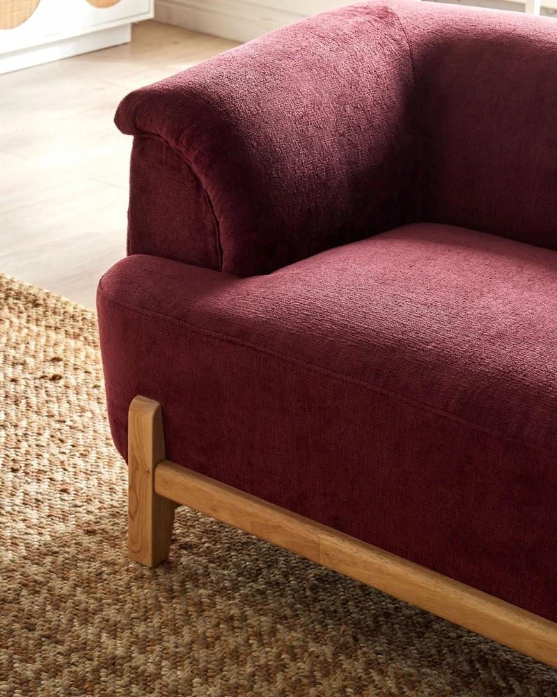 Beliani 2 vietų sofa ALNOR, šenilas, bordo