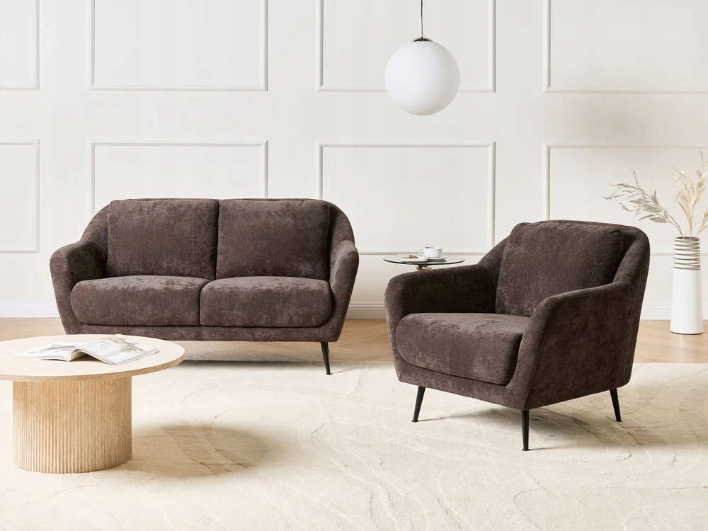 Beliani 2 vietų sofa EIBY tamsiai ruda