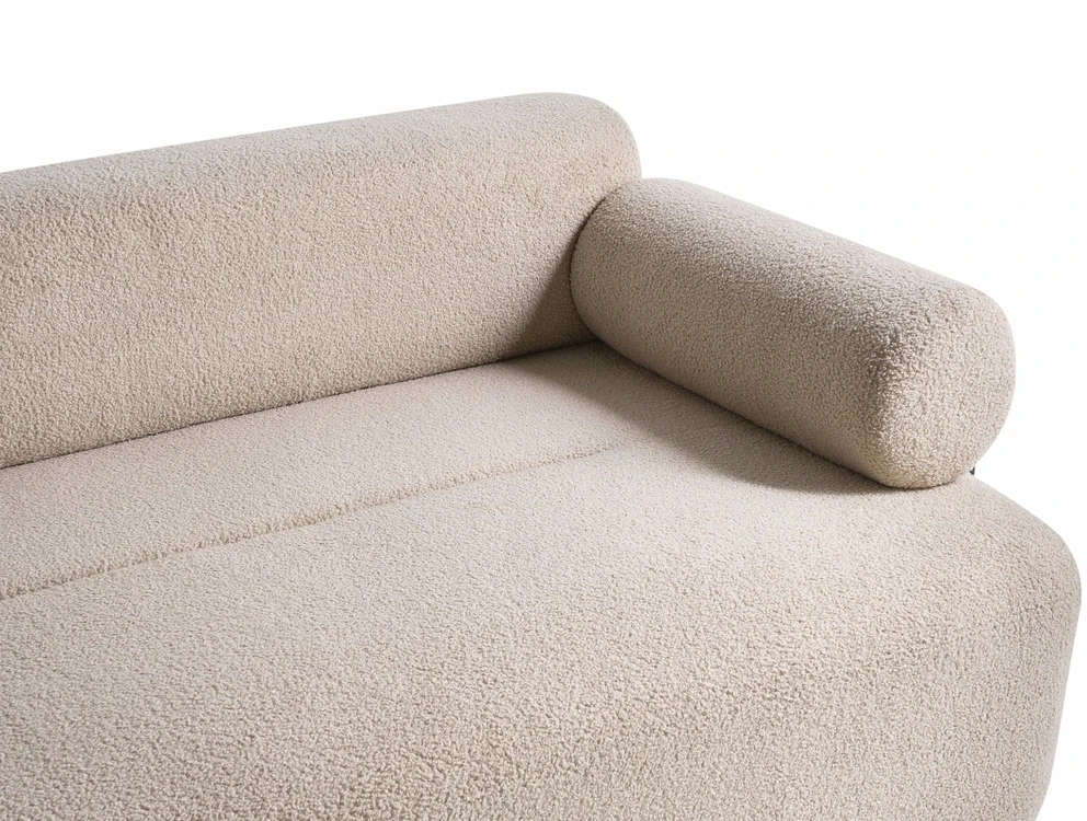 Beliani Dvivietė sofa ELVA, buklė audinys, smėlio spalva