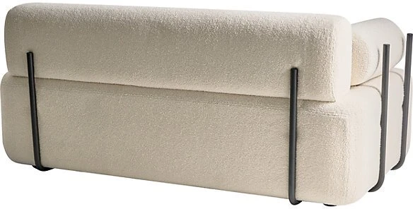 Beliani Dvivietė sofa ELVA Boucle, kreminė balta